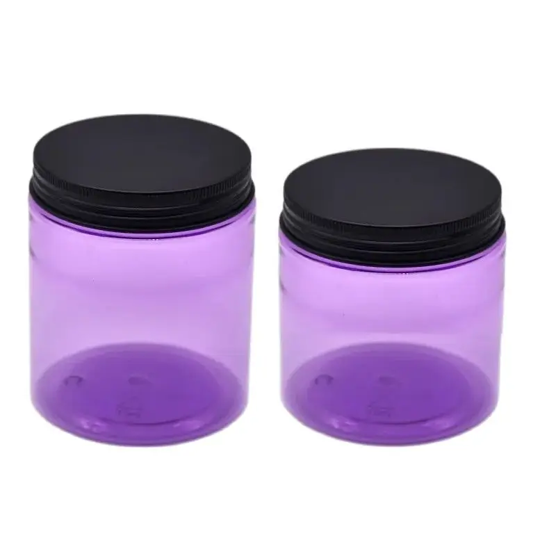 22Pcs Skincare Plastic Cream Container Aluminum Lid Empty Clear Purple PET Cosmetic Jars Hair Mask Pots 100g 120g 150g 200g 250g