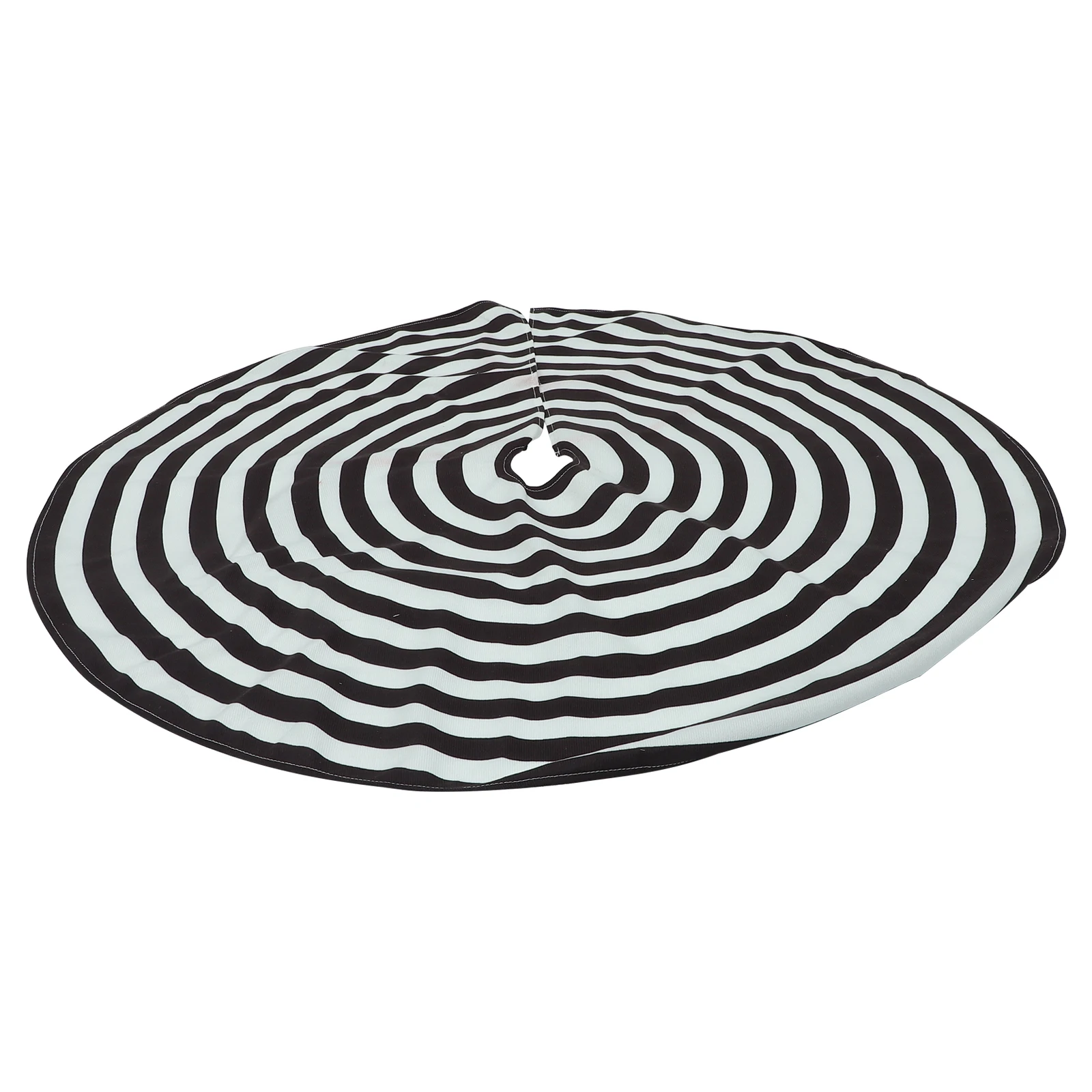 

Christmas Tree Skirt Black White Striped Xmas Decorations Lightweight Portable Indoor Outdoor Home Mall Bar Christmas Tree Mat