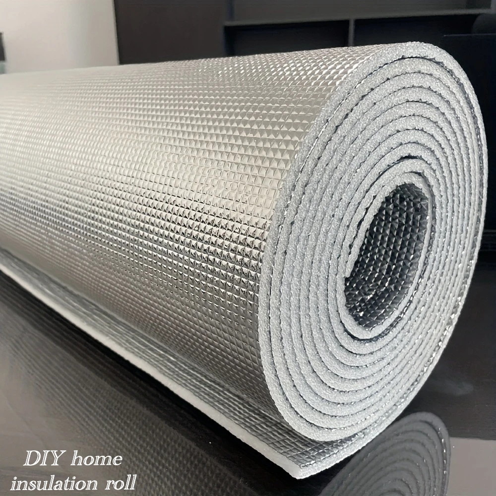 1 Rolle 3,5mm-50x300cm Doppelseitige Reflektierende Aluminiumfolie Isolierwatte Ideal für Fenster Wohnmobile Garagentore Rohre Zimmer Dach