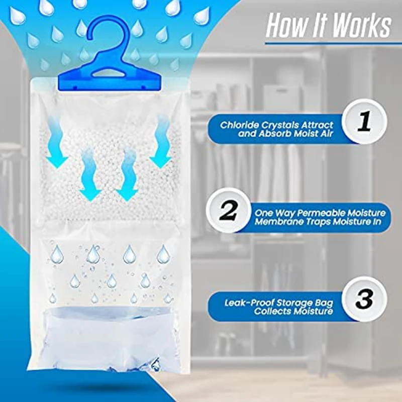 Wardrobe Moisture Absorber 20 Pack Hanging Dehumidifier Against Moisture Anti-Mould