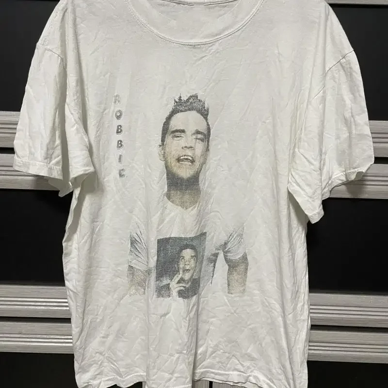 Vintage 2000 Robbie Williams Smash Mouth Tour T Shirt UK Band Tee Size L 2000s