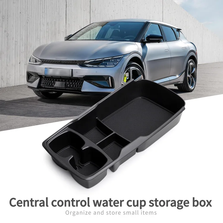 

For Kia EV6 2023 Central Control Armrest Box Storage Box PVC ABS Material Car Interior Accessory