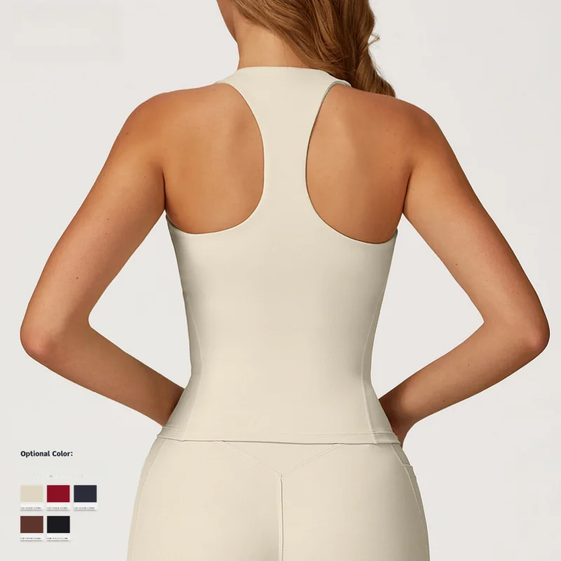 BIANHUI-Camiseta sin mangas para Yoga para mujer, ropa deportiva ajustada con espalda cruzada para correr al aire libre, ropa interior deportiva de realce