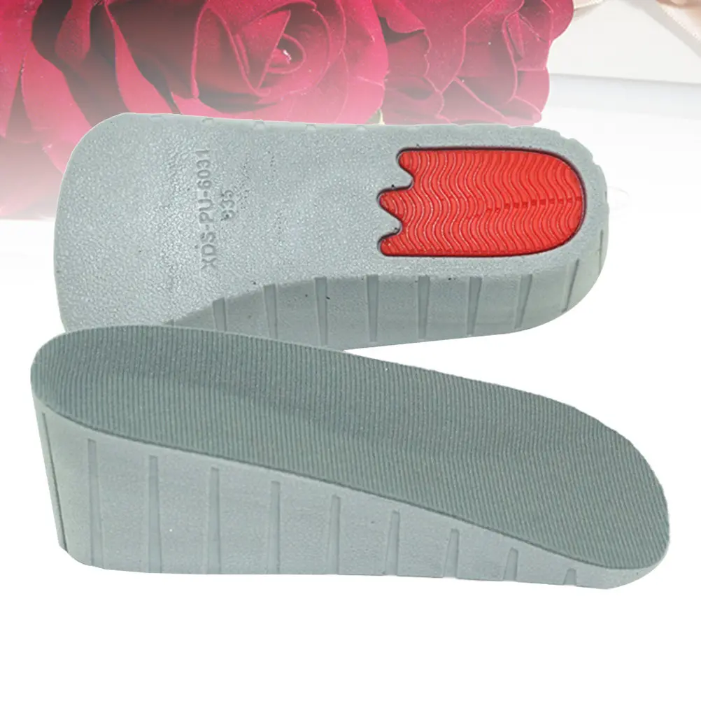 1Pair Height Increase Insole Invisible Inner Heel Lift Inserts Grey 3.5cm Non-Slip Shock Absorb Shoe Pad for Men Women Sneakers