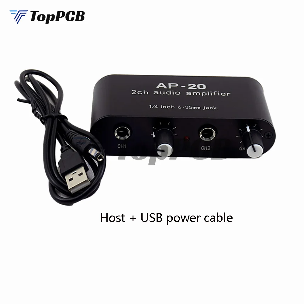 Dual Channel Audio Preamp amplifies for 1/4inch 6.35mm jack input/output Instrument Microphone Single ended Balance Input