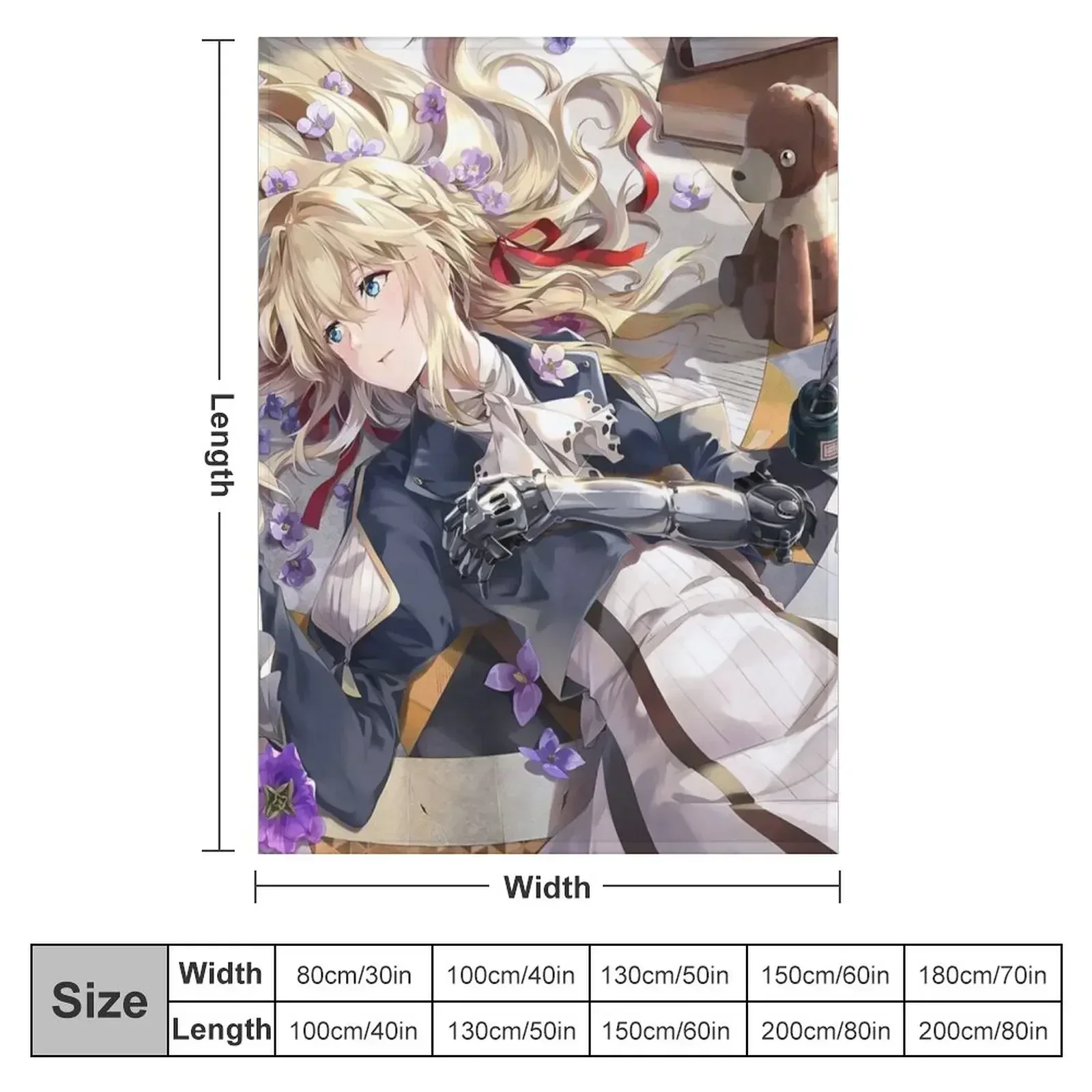 Violet Evergarden 4 Throw Blanket Bed Fashionable halloween christmas gifts Thermal Blankets