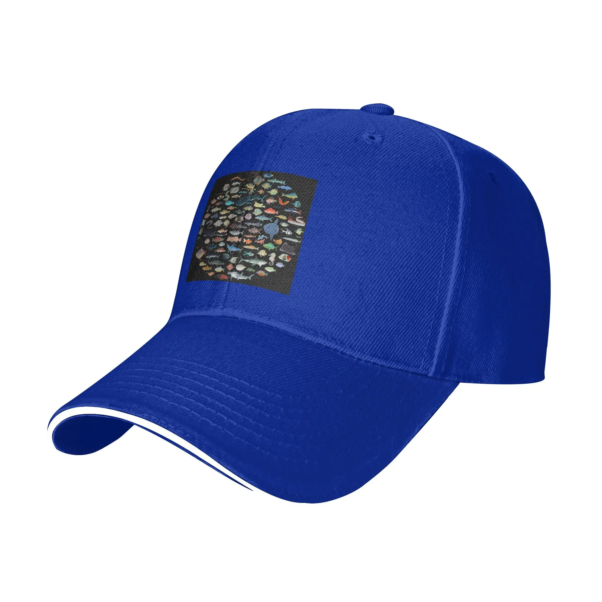 One Hundred Fish Ocean Life Scuba Diving Cap Baseball Caps Adjustable Hat Hip Hop Summer Unisex Baseball Hats Customizable