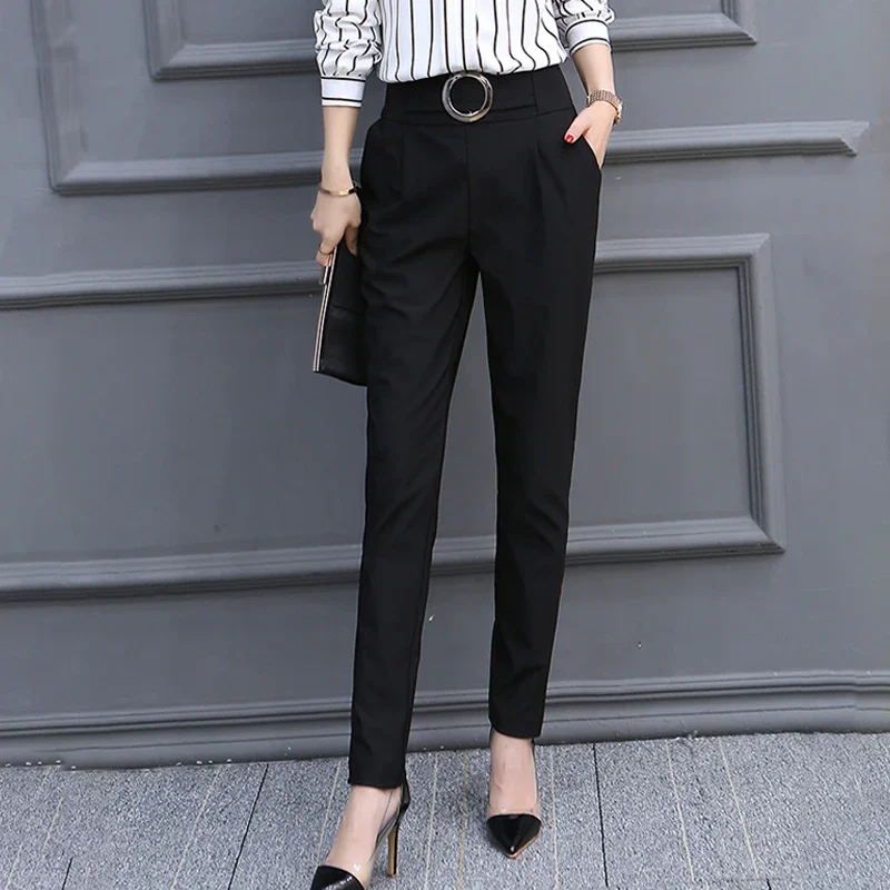 

Spring Summer Woman Pants Cotton Black High Waist Joggers Women Suit Harem Pants Soft all-match Trousers High Quality for Ladys