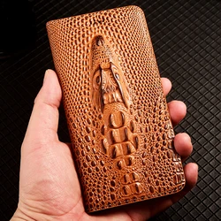 Crocodile Head Genuine Flip Leather Case For Honor 9 10 10i 20 20S 20i 30 50 60 70 80 90 100 SE Pro Lite Phone Cover Cases