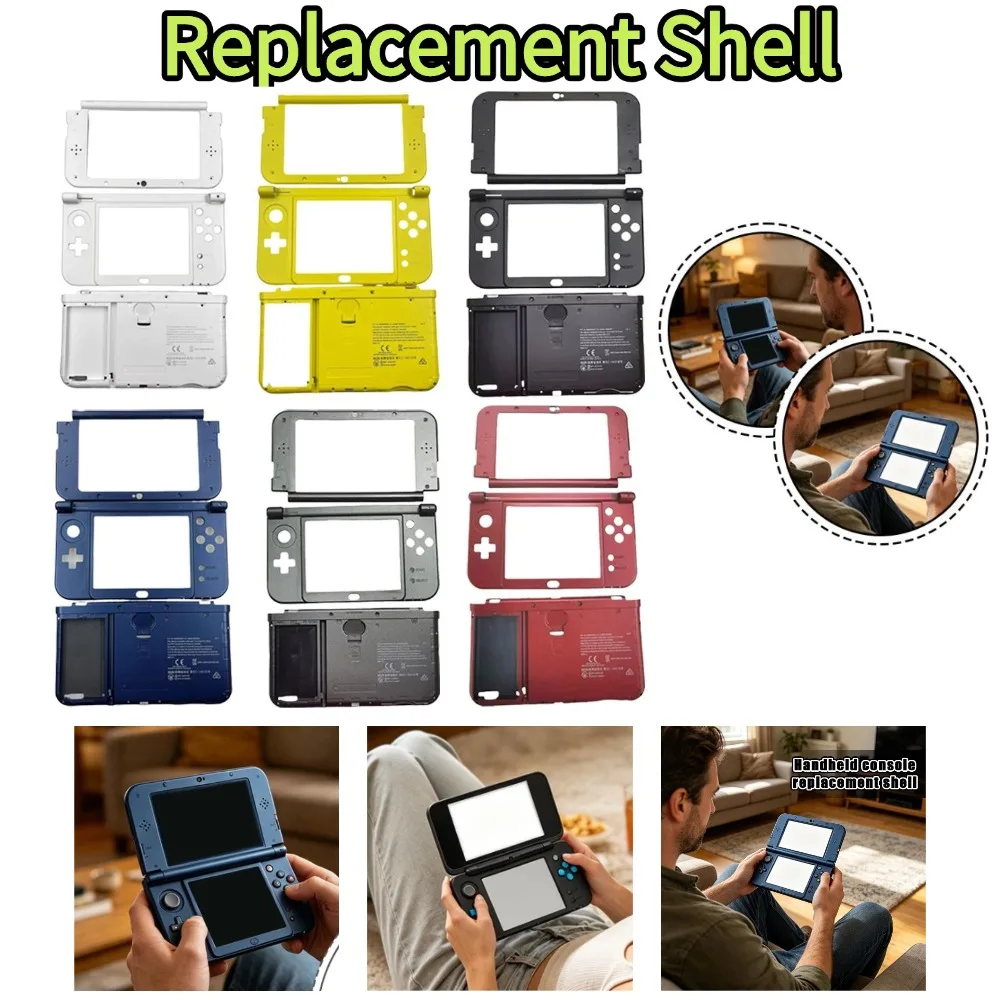 Replacement Shell Housing Cases Full Covers Middle Frame Faceplates Screen Lens For Nintendo New 3DS XL LL 1Set