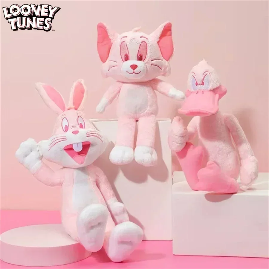 Pink Series Looney Tunes Plushies Cute Kawaii Pink Bugs Bunny Plush Toy Tweety Bird and Daffy Duck Stuffed Doll Toys