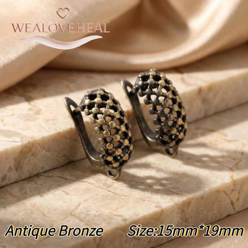 schmuckherstellung zubehör，Vintage Messing-Ohrringhaken, Antik-Bronze und Antik-Kupfer Ohrhaken für DIY-Schmuckherstellung, Ohrring-Zubehör – Detail 25