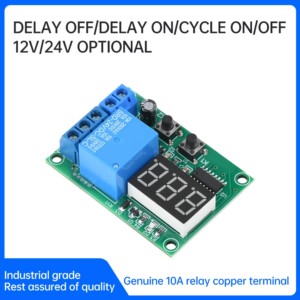 DC12V/24V cyfrowy przekaźnik czasowy opóźnienia wyzwalania cykl timera przełącznik opóźnienia płytka drukowana moduł kontroli czasu DIY