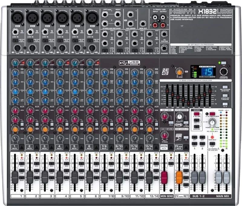 Professional Audio Video and Lighting X1832 10-Channel Passive Audio Mixer