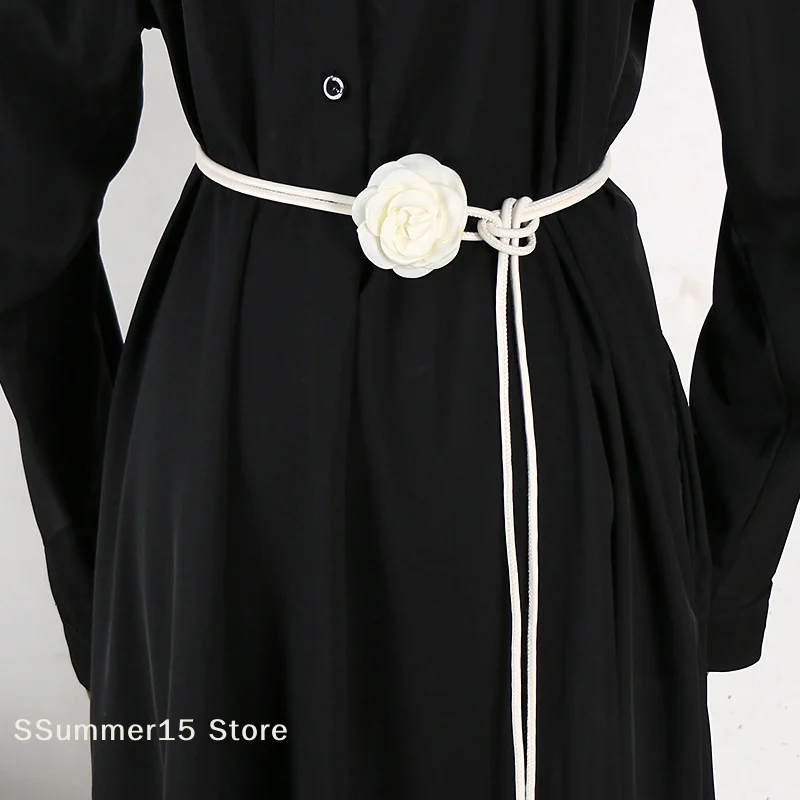 【R】Bohemian Floral Waist Rope For Women White Belt With Small Charming Style Charming Style High-End Dress Waisto