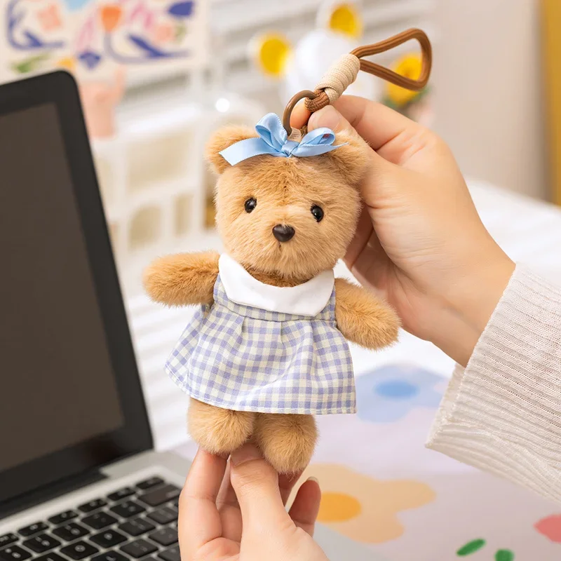 พวงกุญแจตุ๊กตาหมีเท็ดดี้ขนาดเล็กน่ารัก ของตกแต่งกระเป๋าเป้สะพายหลังสำหรับเด็กผู้หญิง ตุ๊กตาสัตว์ กระต่าย วัว แพนด้า ของขวัญวันเกิดและคริสต์มาส