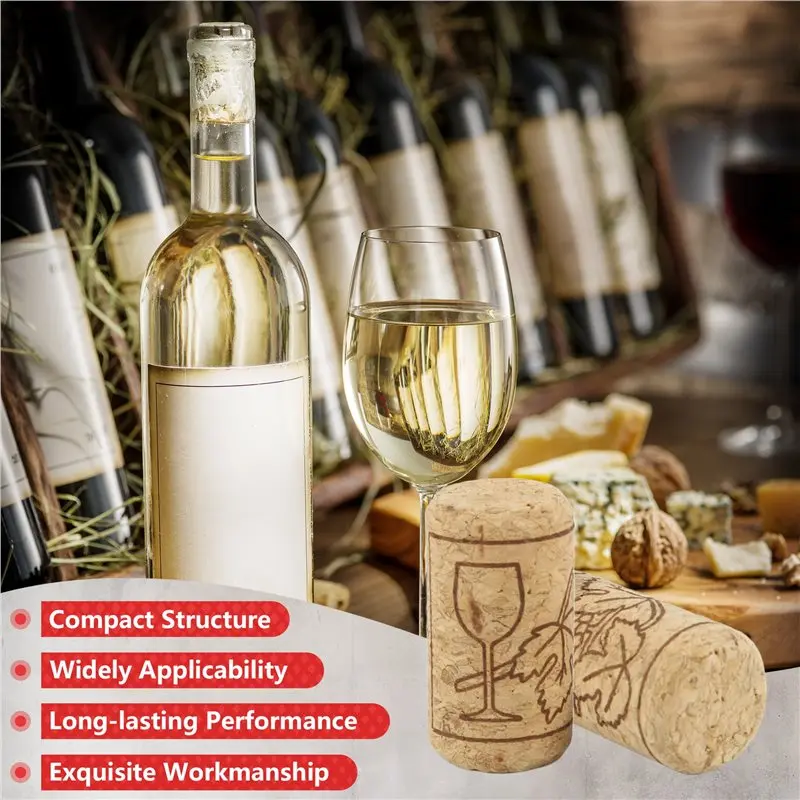 ABSJ-50 Pcs Wine Cork Sealing Wine Cork Wine Bottle Stopper Bar Tool Bottle Closure Wooden Sealing Cover