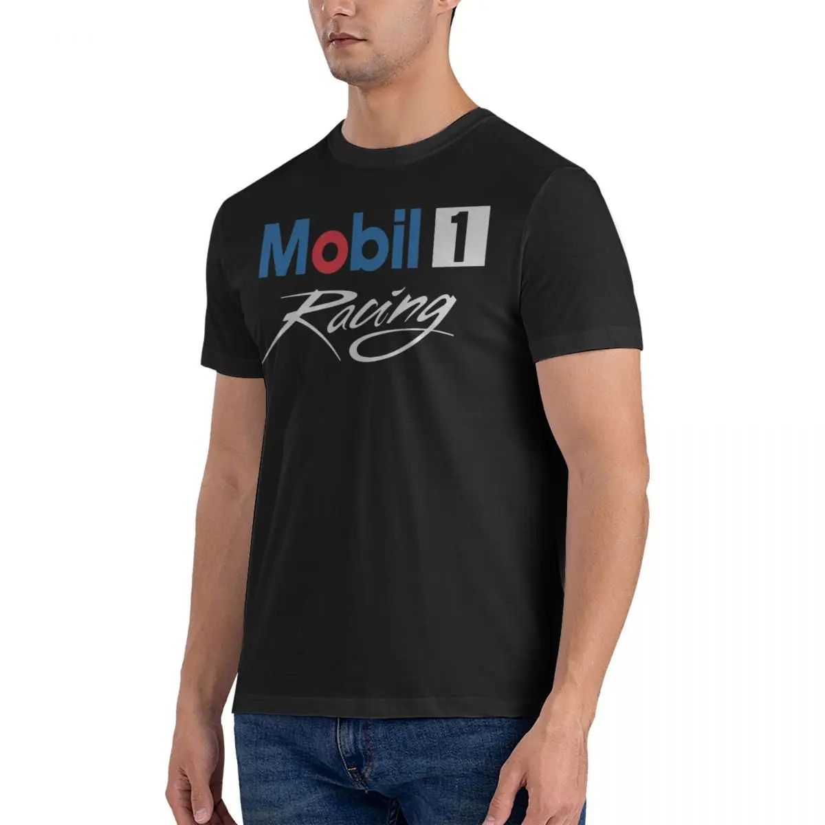 Men 1 Racing T Shirts Mobil Oil Cotton Tops Funny Short Sleeve O Neck Tees New Arrival T-Shirts