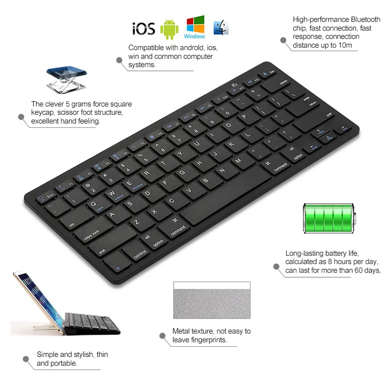 1~6PCS Keyboard Wireless Keyboard Compatible With Computer Windows Operating System 6 Multimedia Keys Soft Touch