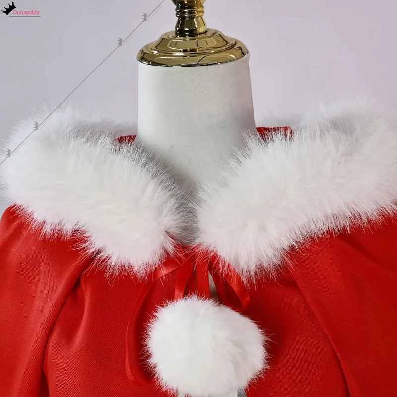 سيندي لو هو تأثيري حلي عيد الميلاد الزي النساء الفتيات موحدة الأحمر هود عباءة منقوشة فستان الأخضر جديلة شعر مستعار الوحش كوس Setx ؛ 8 #4