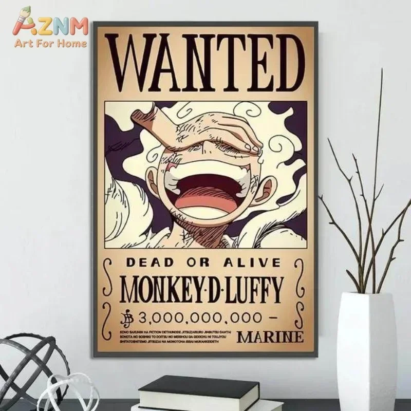 VIVID GEM Full Drill Diamond Painting One Piece Luffy Gear Manga Artwork 5D DIY Diamond Embroidery Room Decor Creative Gift