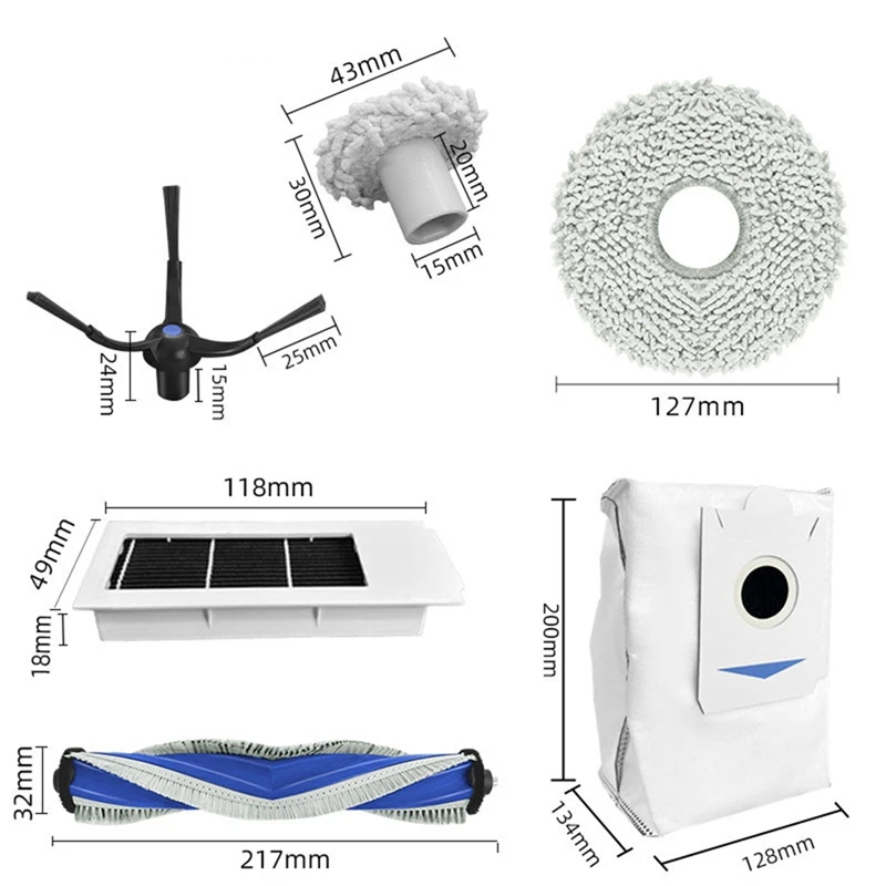 A98G-X2S acessório adequado para cobos varrendo robô saco de pó pano para limpeza borda pano principal escova lateral filtro tela