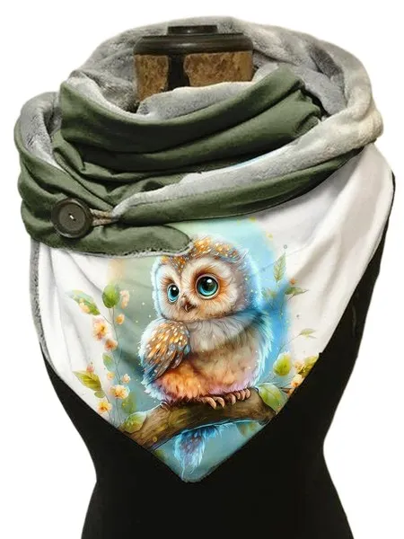 PLstar Cosmos 3D printed cat pattern warm shawl scarf spring and winter small triangle scarf female leisure series-2