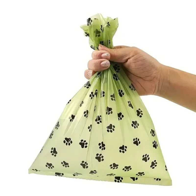 8Rolls/16Rolls Thick Dog Poop Bags, Leak Proof Pet Waste Bag for Dog Outdoor Walking Random Pattern, Green image 5
