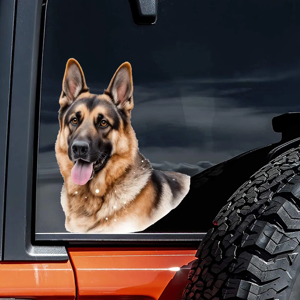 

15cm German Shepherd Dog Waterproof Car Sticker, Exterior Decorative Accessories, Used for Motorcycle, Laptop, Window and More