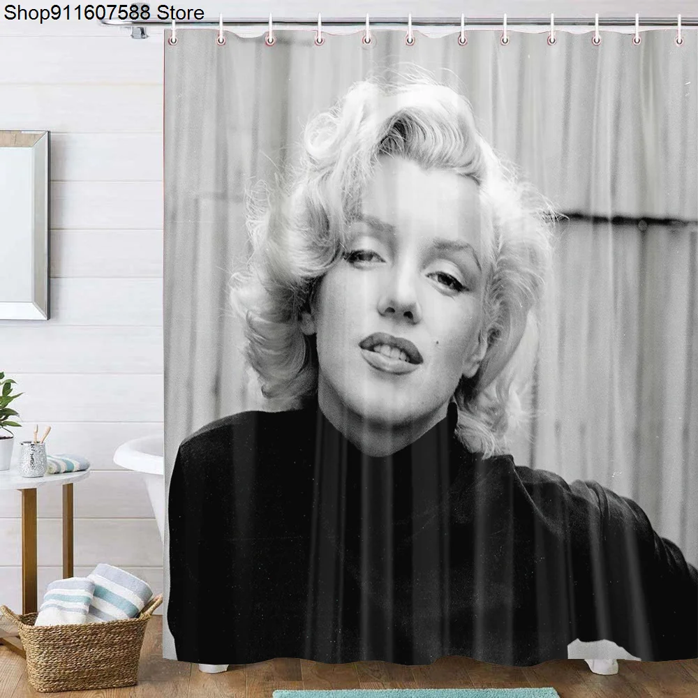 Marilyn Monroe zasłona prysznicowa wodoodporna kurtyna łazienkowa tkaniny zestawy prysznicowe Drop Shipping 1pc niestandardowe