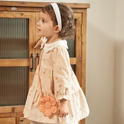 Dave Bella Girl's Dress Children's Autumn Princess Dress Floral Pure Cotton Charm Sweet Fashion Party Outdoor DB3236089