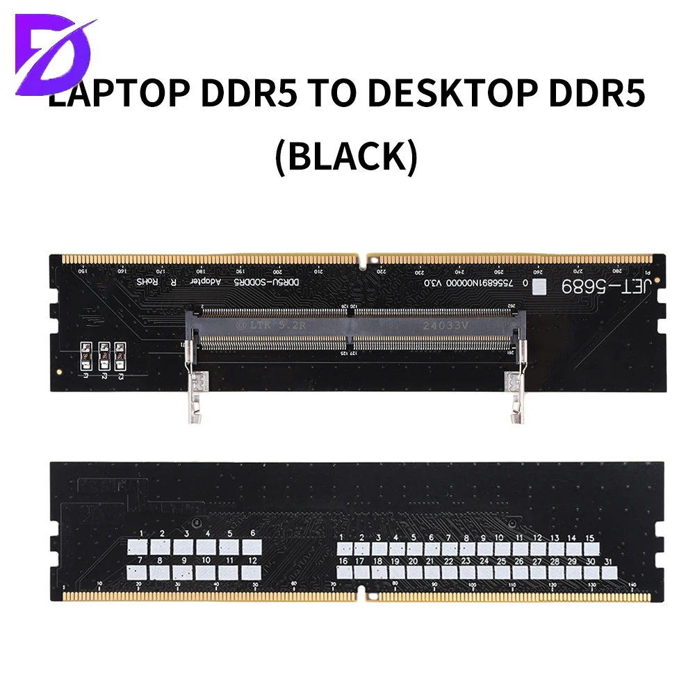 DDR3 DDR4 DDR5 Memory RAM Connector Adapter SO-DIMM To PC DIMM Card Six Layer Circuit Board Plug and Play Wide Compatibility