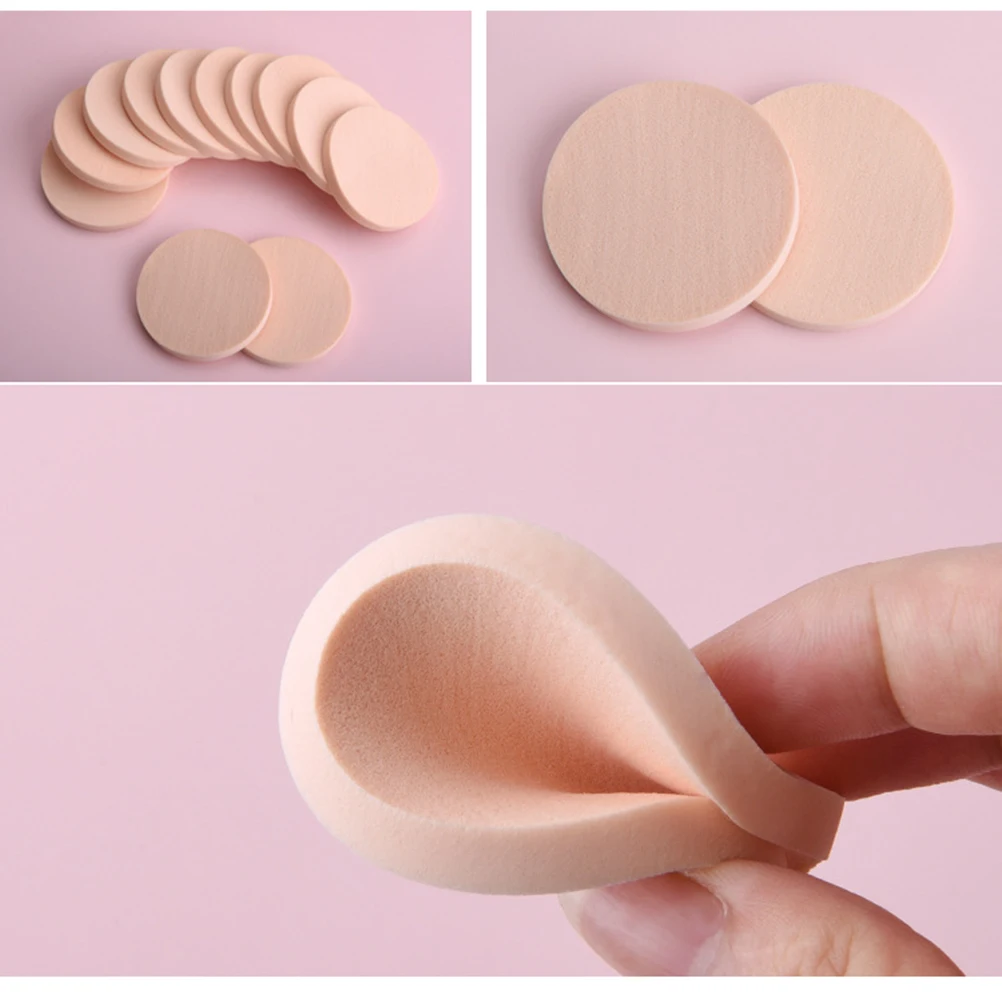 

24 Pcs Makeup Sponge Powder Puff Liquid Foundation Cream Velour Facial Sponges Round Soft Elastic