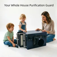 Boîtier de filtre en ligne 3 couches HEPA et charbon actif pour conduits CVC et ventilateurs en ligne, support de montage, purification de toute la maison 6
