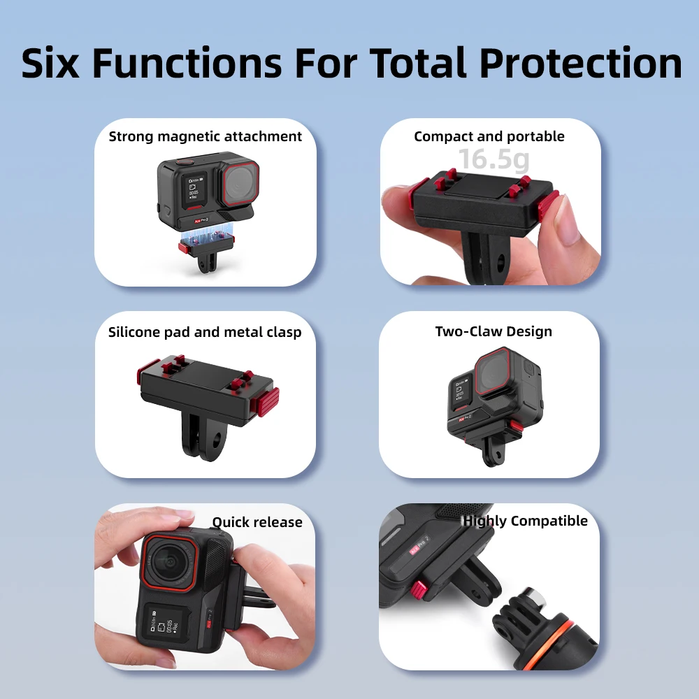 For Insta360 Ace Pro 2 Magnetic Quick-release Base Camera Cold Shoe Expansion Adapter Base For Insta360 Ace Pro 2 Accessories