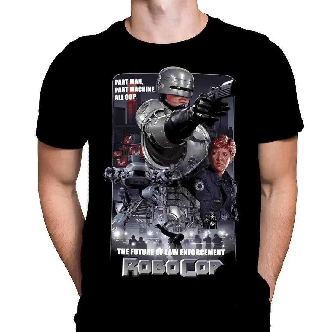 FUTURE LAW ENFORCEMENT Movie Art T Shirt Sci Fi Thriller Robo Cop