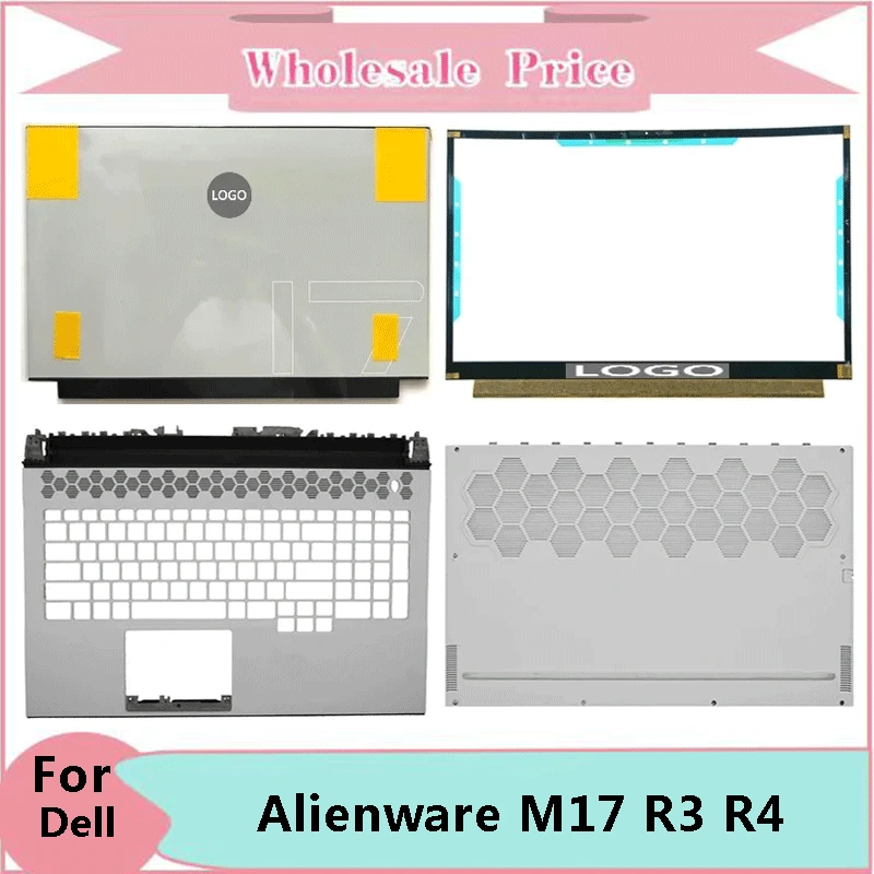 

New For Dell Alienware M17 R3 R4 Laptop LCD Back Cover Front Bezel Upper Palmrest Bottom Base Case Keyboard Hinges