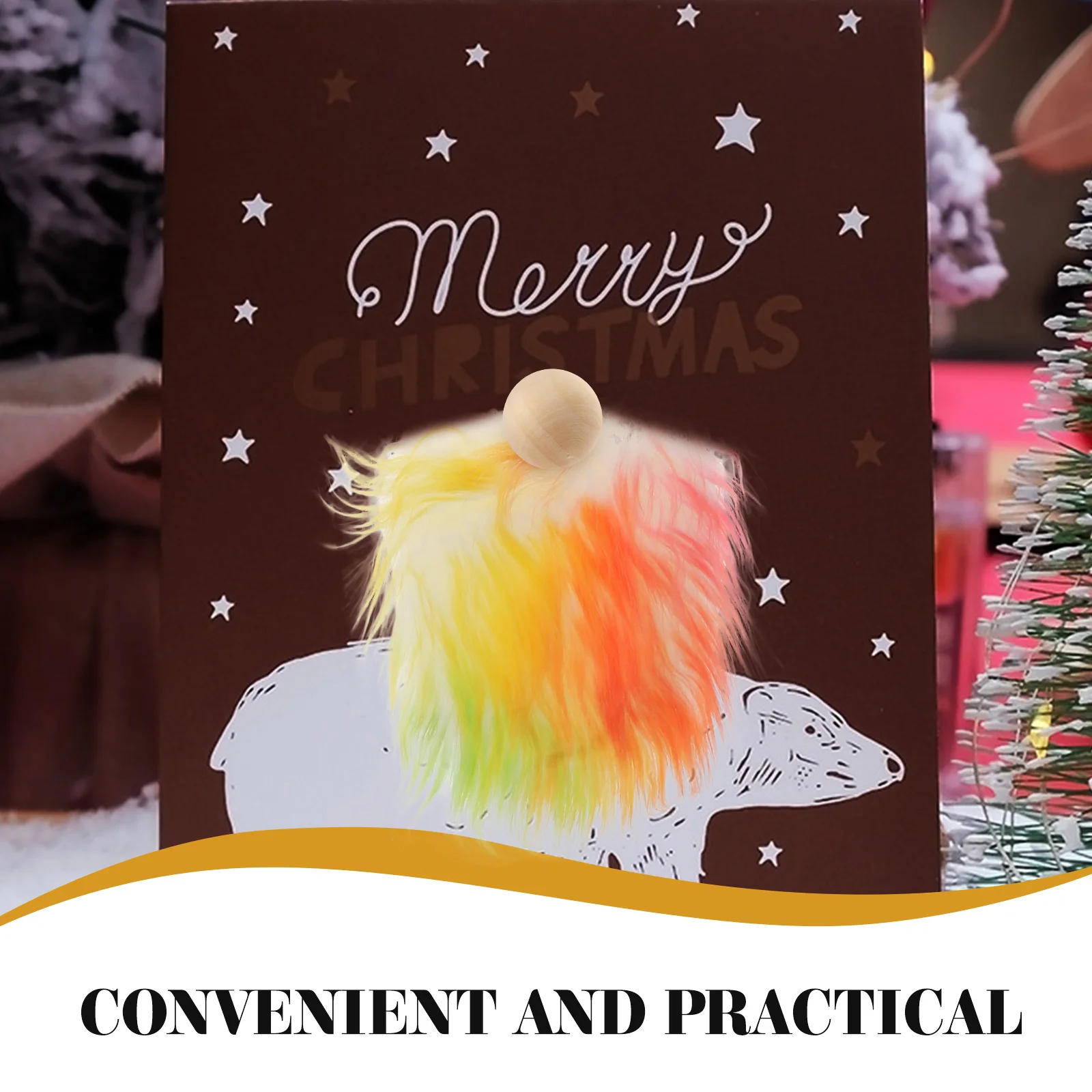 

DIY Beard Gnome Nose Crafting Supplies Shaggy Beads Wood Faux Beard Polyester Materials Birthday Christmas Decorations