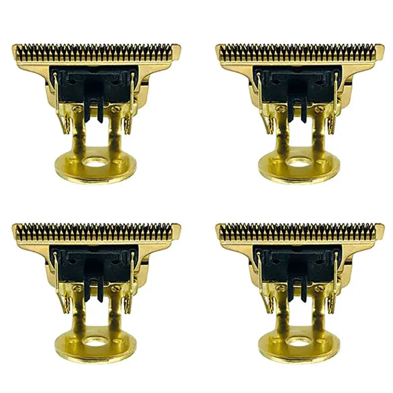 

L73A 2025-4X T-Shaped Hair Clipper Blade With Stand T9 Blade Trimmer Replacement Head Replacement Clipper Head Gold