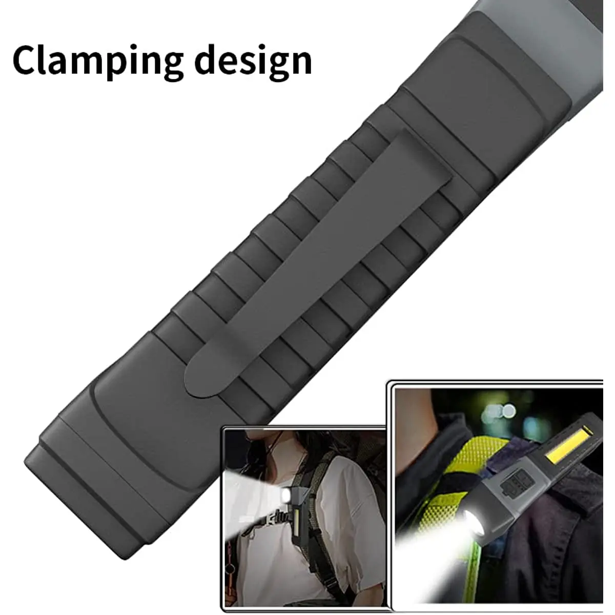 Portable USB Rechargeable with Battery Torch 90-degree Rotatable Flashlight  Multifunctional Lighting Outdoor Camping Lantern