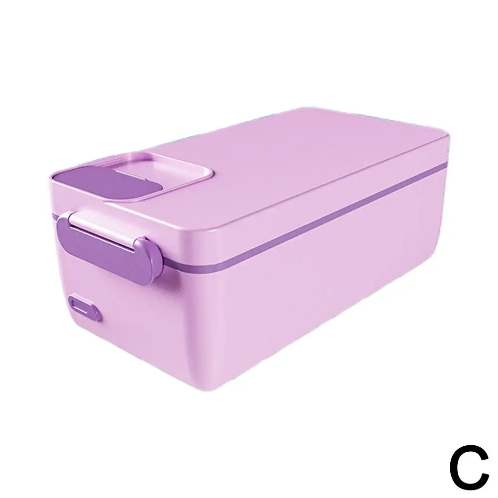 NEW 1L USB Electric Lunch Box Portable Camping Heated Lunch Insulated Box Rater-free Rechargeable Lunch Unplugged Box Offic B5E9