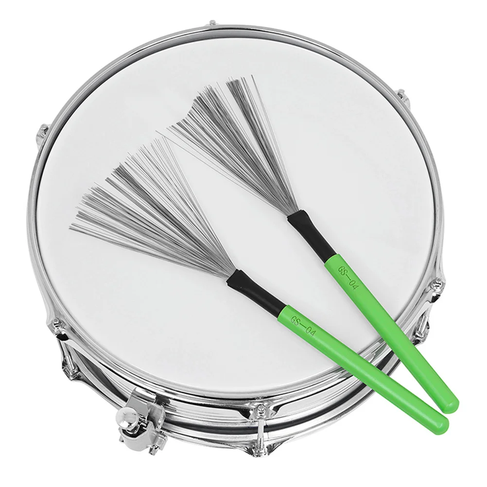

Drum Brush Wood Handle Curling Maple Wooden High-carbon Steel Brushes Drumstick for Drumming