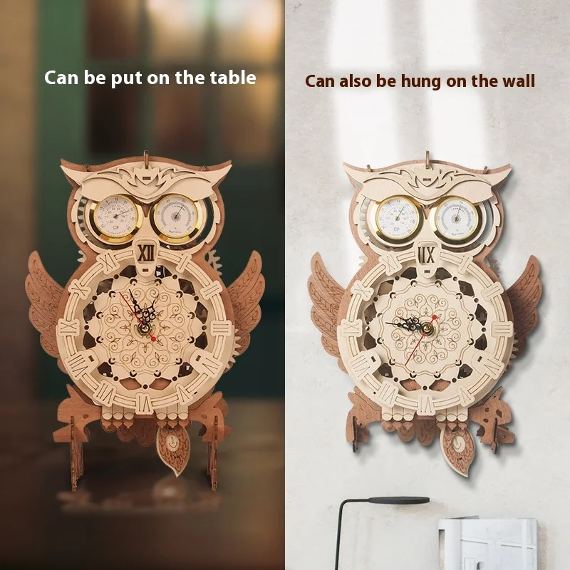 Creative Wooden Toy Owl Ornaments Diy Hand-assembled Wooden 3d Jigsaw Puzzle For Boys And Girls