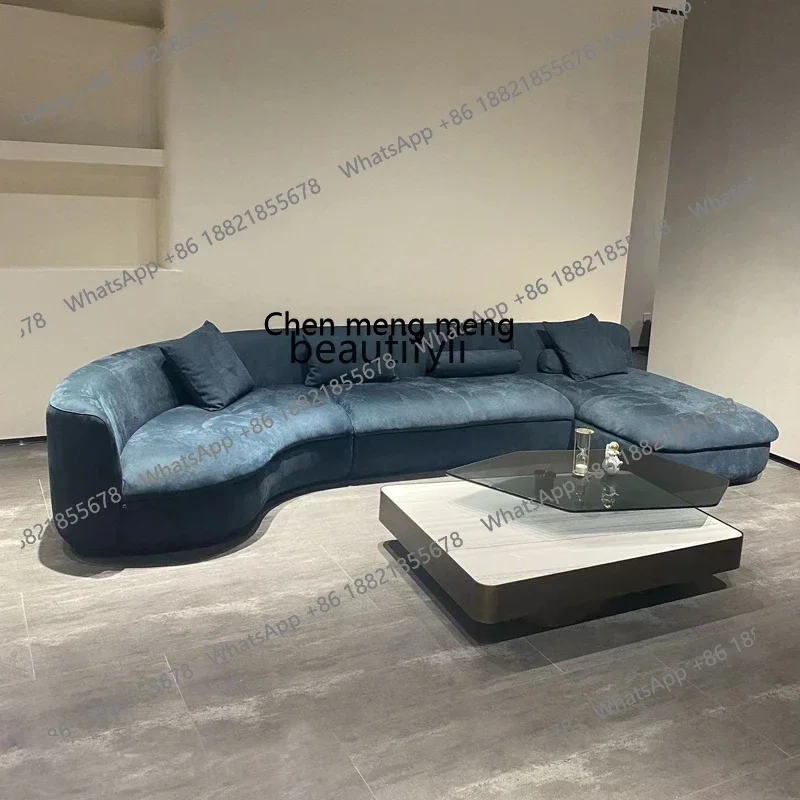 z183  Light luxury special-shaped fabric moon sofa living room large apartment modern creative designer circular arc