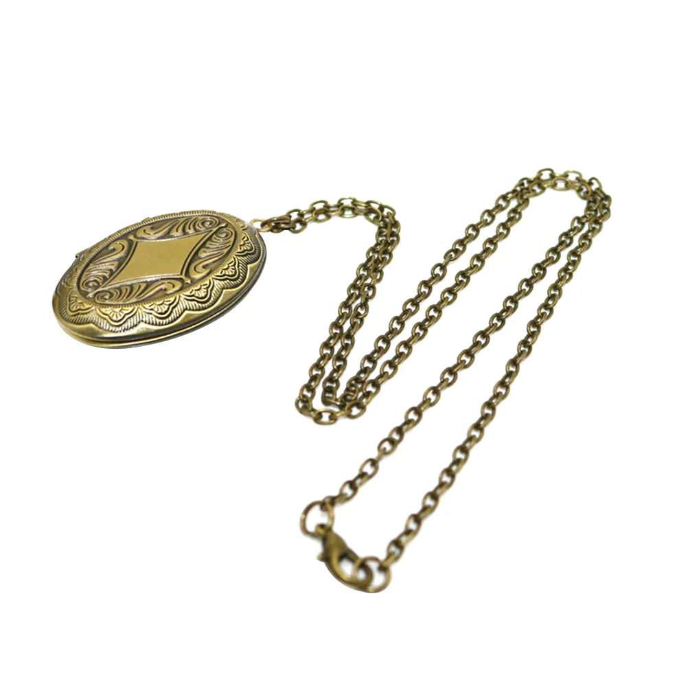 

2 шт. бронзовый медальон овальной формы ожерелье фото кулон с гравировкой винтажные мемориальные украшения подарок на память для женщин