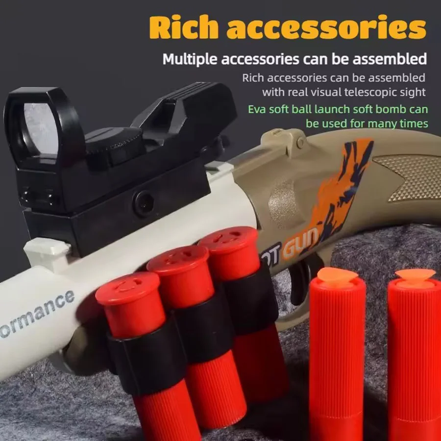 Pistolet zabawkowy Mini S686 z wystrzeliwanymi nabojami, na miękkie kulki, ładowany ręcznie, do gier sportowych na świeżym powietrzu, strzelania CS, broń dla dzieci i chłopców, prezent.