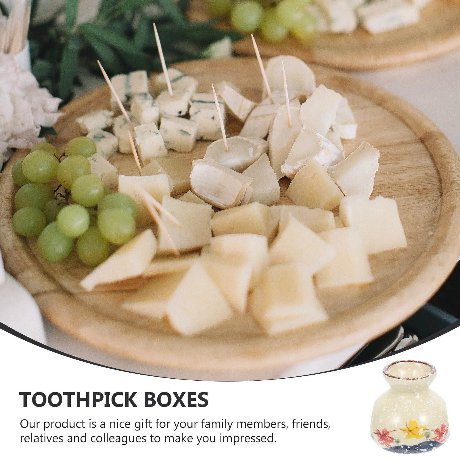 

Mini Retro Flower Vase Ceramic Toothpick Holder Small Desktop Decorative Plant Container Creative Elegant Home Dinner Decor