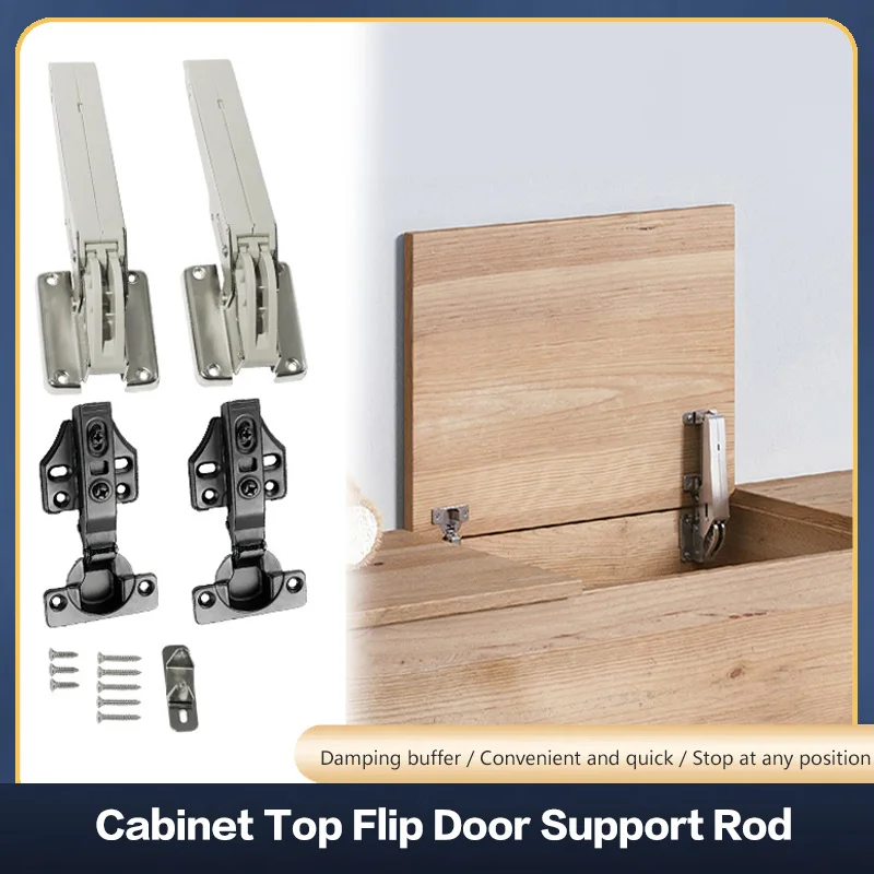 

Top Mounted Hydraulic Lift Support For Flip Up Cabinet Door With Damping Soft Closing Adjustable Free Stop And Lift Assist