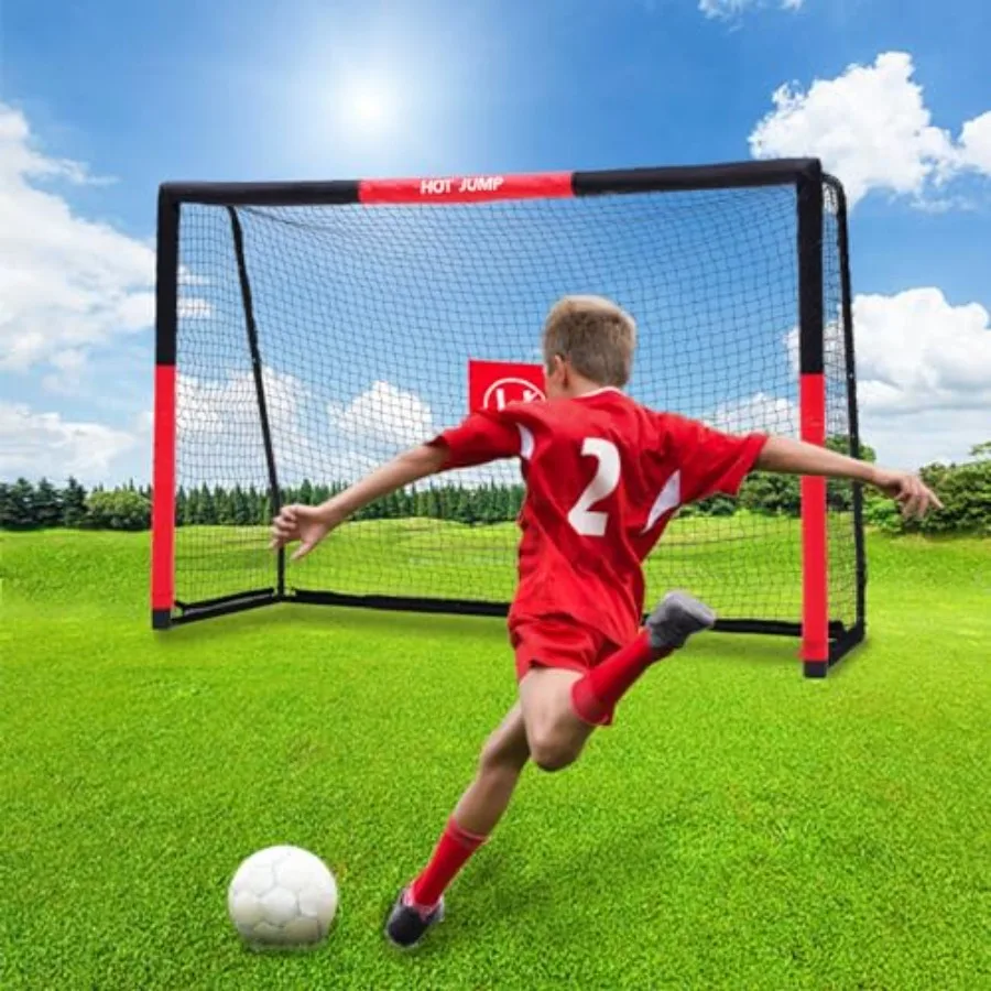 Backyard Soccer Goal 10x6.5ft Metal with Zipper Design Weatherproof Foam Padded Posts Easy Assembly Suitable