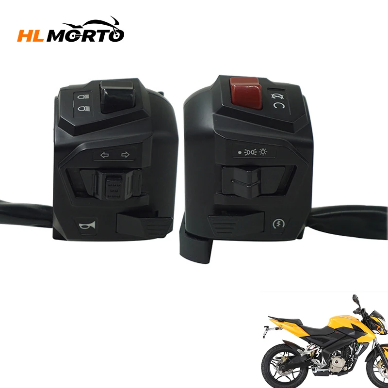 1 Pair 22mm Motorcycle Switches Horn Button Turn Signal Start Handlebar Controller Switch For Bajaj Pulsar 200 NS Motorbike